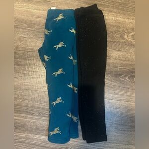 Carter’s Fleece Line Blue Unicorn 6x and Black Sparkle Leggings 4/5